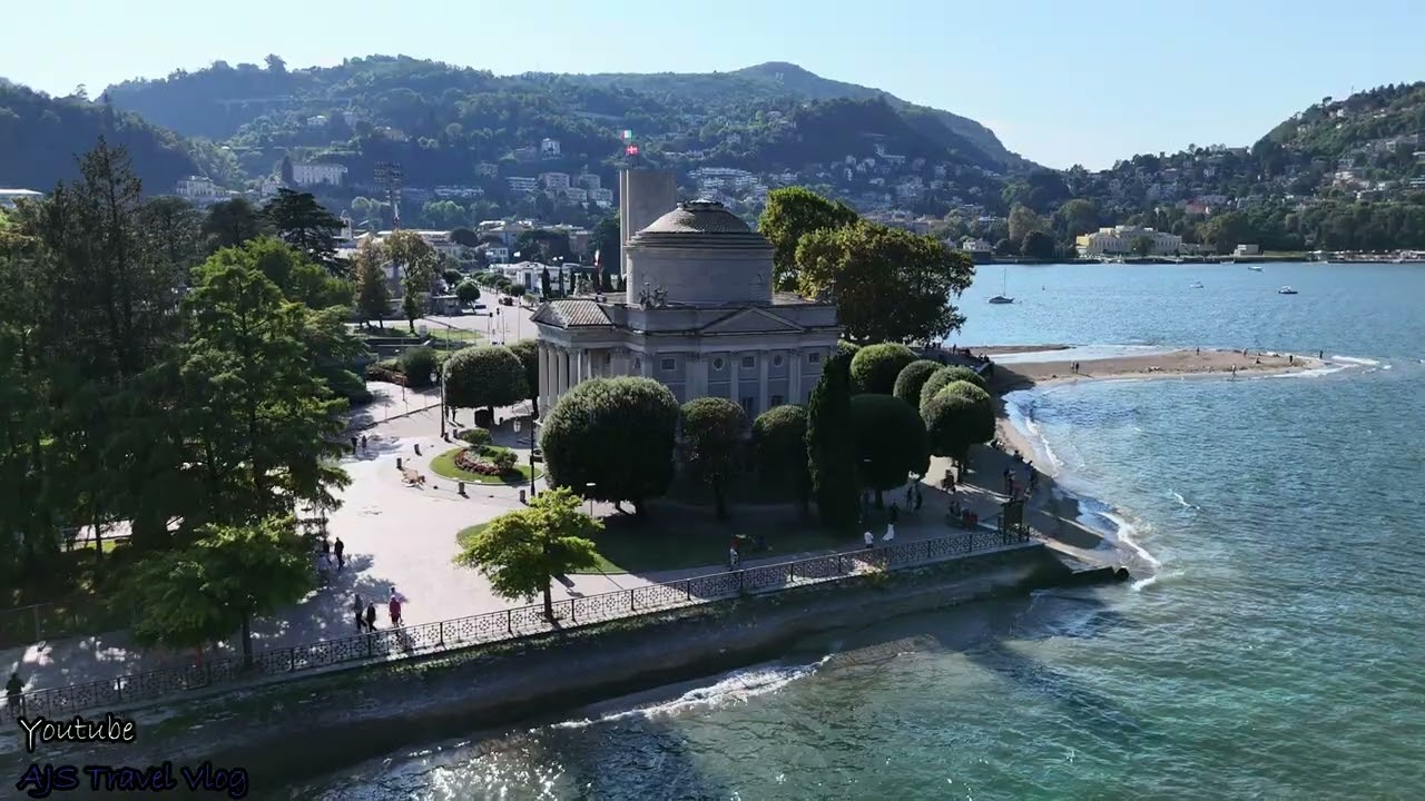 Lake Como Italy Drone View | Tempio Voltiano Museum | Funicular Brunate | Life Electric