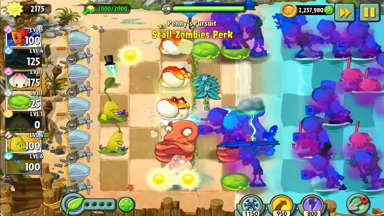 Plants vs. Zombies 2 (Android) | Penny's Pursuit Guard-shroom's World! | Difficulty Lvl 1