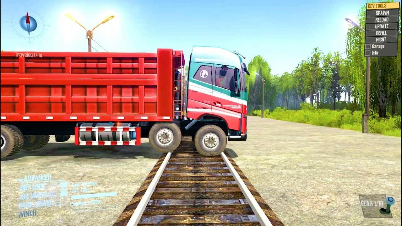 Spin Tires Mudrunner | Truck Vs Extreme Broken Roads - Truck Driver Skills Daily Gameplay