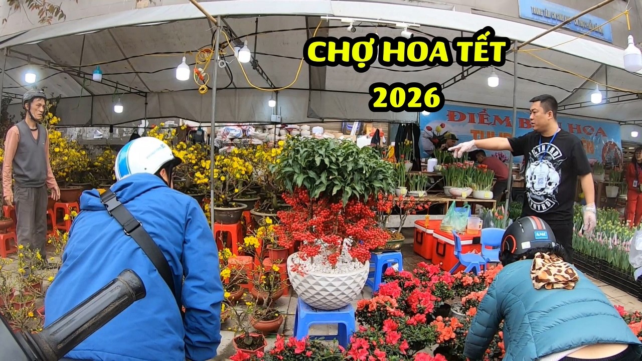 Chợ Hoa Tết H&agrave; Nội 2026 - Chợ Hoa Tết Lớn Nhất Th&agrave;nh Phố Đ&ocirc;ng Nghịt Người