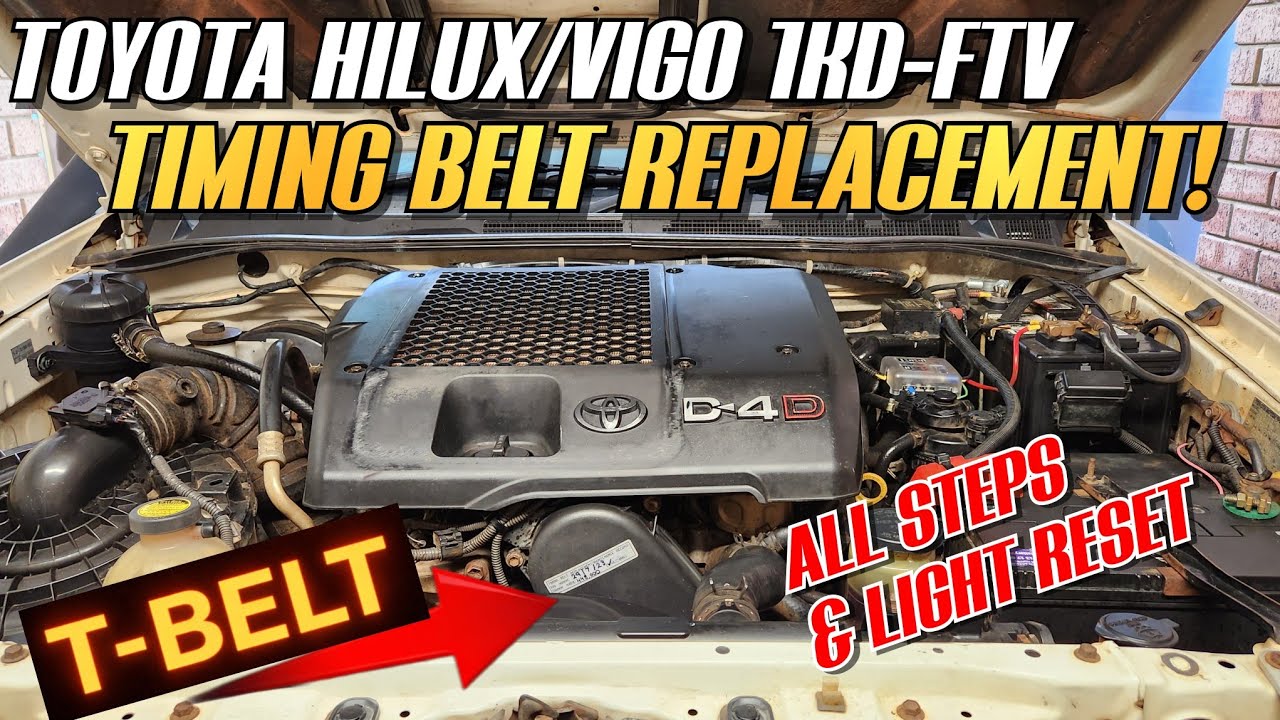 Руководство по замене ремня ГРМ — Toyota Hilux/Vigo 1KD-FTV 3.0D4D и как сбросить индикатор ремня...