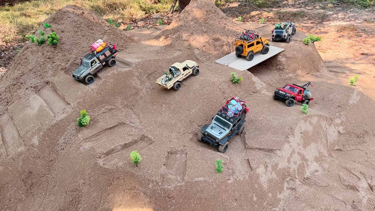 RC Cars Extreme Mountain Challenge & Bridge Crossing | MN128 MN82 Defender Tank 300