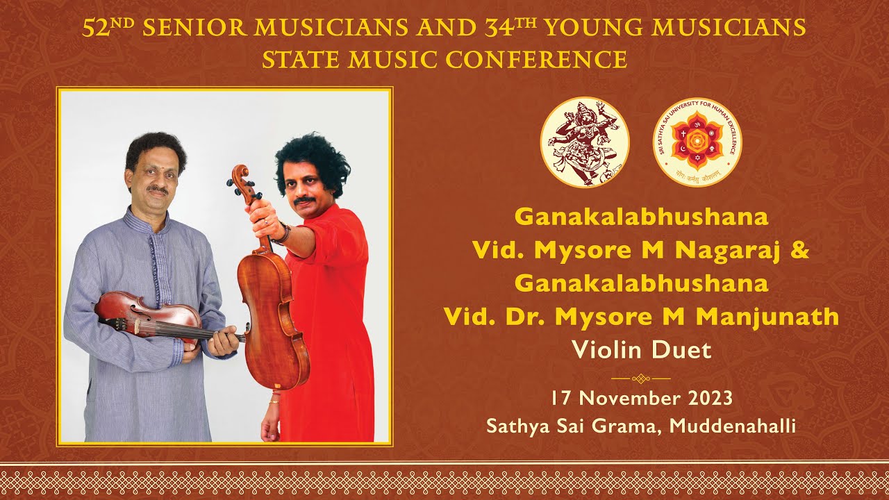 Violin Duet by Vid. Mysore M Nagaraj and Vid. Dr Mysore M Manjunath | Live | 17 Nov 2023, Evening