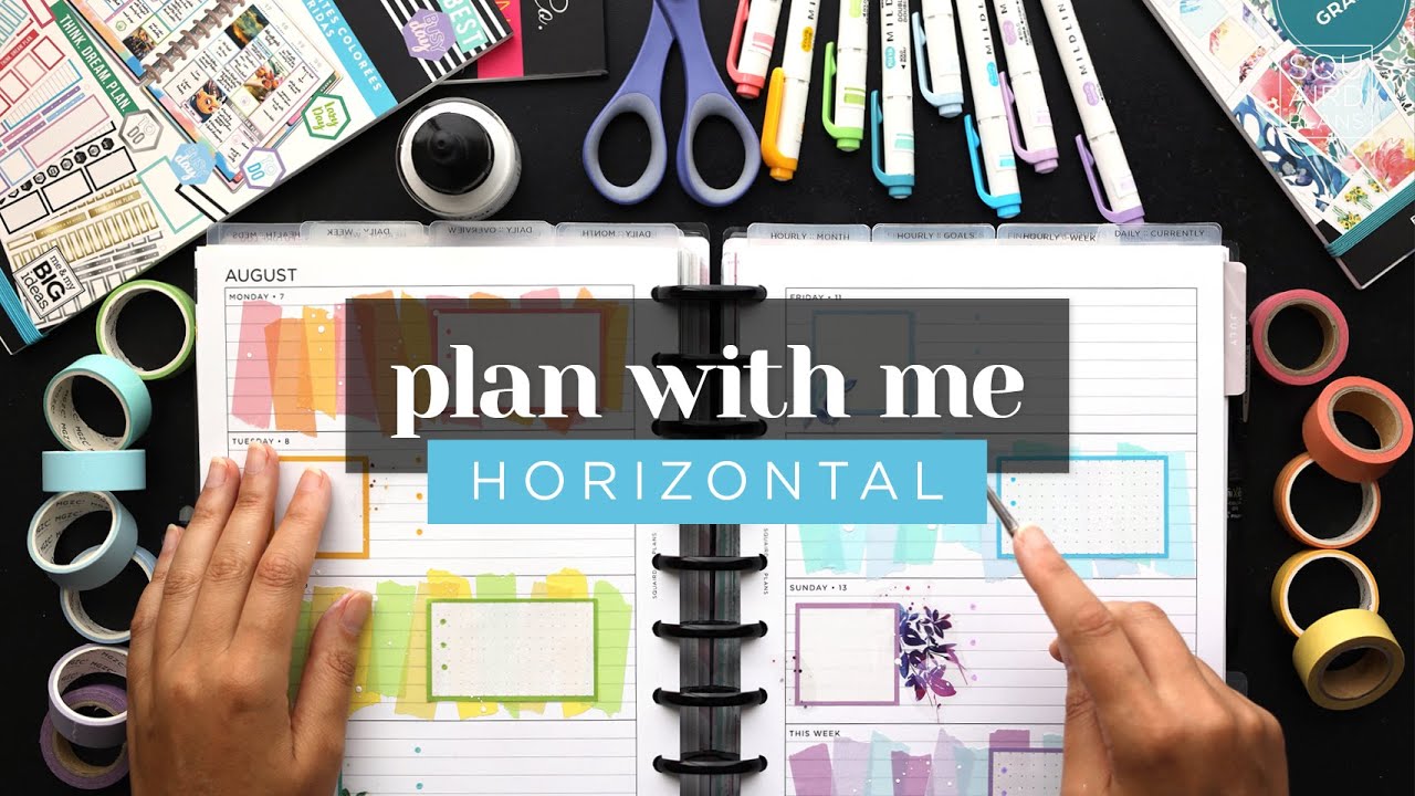 PLAN WITH ME :: DECORATING A HORIZONTAL LAYOUT IN A CLASSIC HAPPY PLANNER :: WASHI DAYS