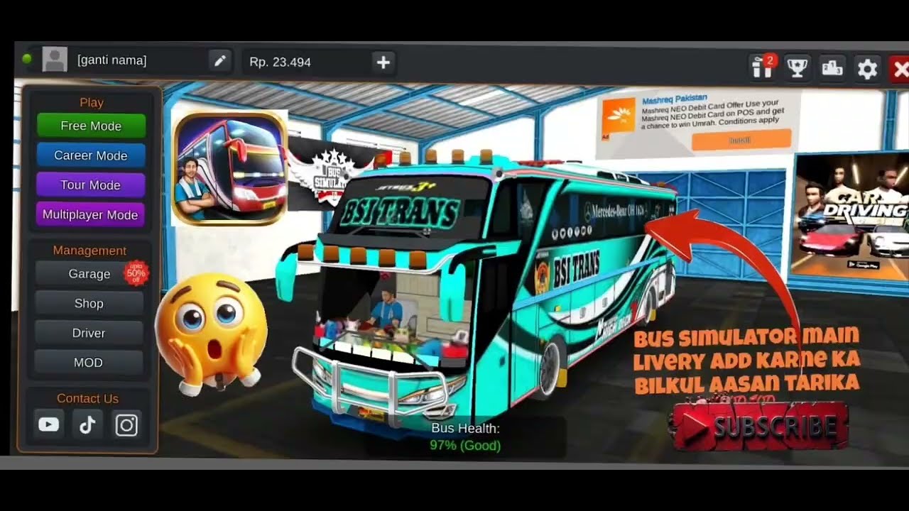 Bus simulator mein livery lagany ka bilkul aasan tarika 💯💯🫣😲