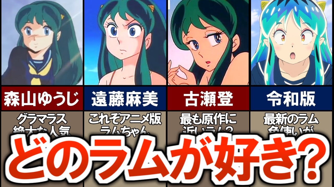 【うる星やつら】ラムちゃん作画担当者３０名…！時代によって変わるラムちゃんの特徴まとめ【ゆっくり解説】