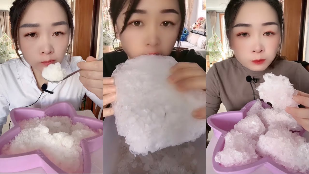 White Ice Eating ASMR | Crushed Ice | Ice Eating