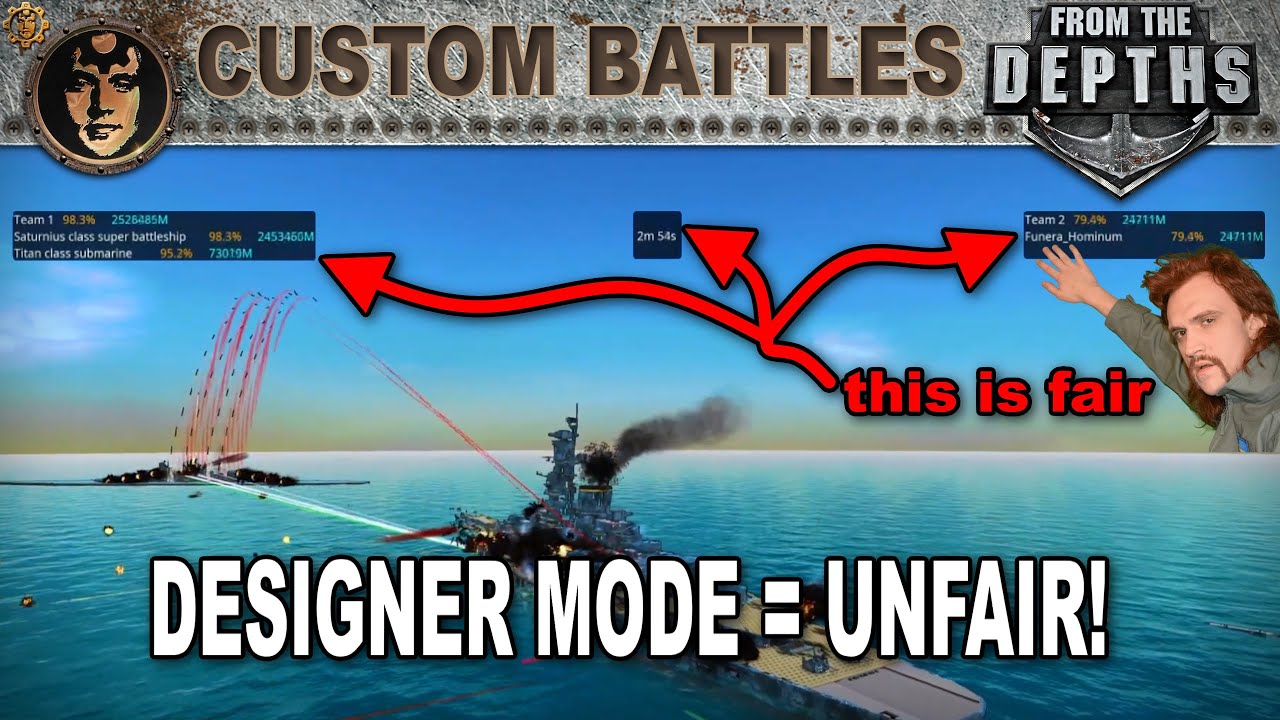 How to set up Custom Battles in From the Depths (never use designer for fair battles!)