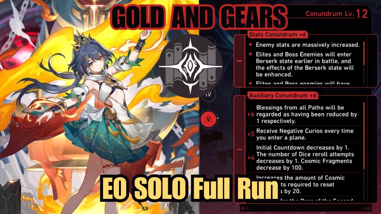 E0 Yunli Solo Erudition Path | Conundrum 12 Full Run | Gold and Gears | Honkai: Star Rail 2.4