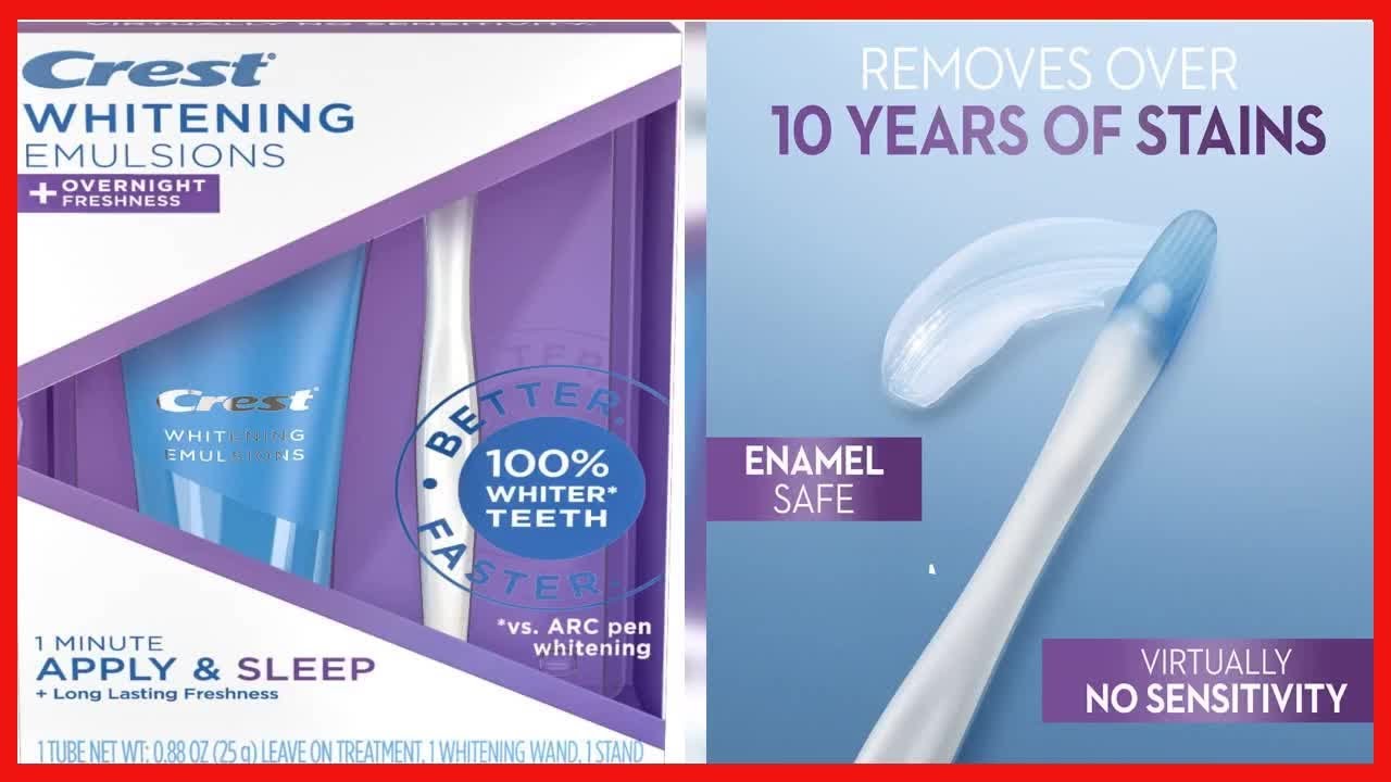 Great product -  Crest Whitening Emulsions Leave-On Teeth Whitening Gel Kit + Overnight Freshness wi