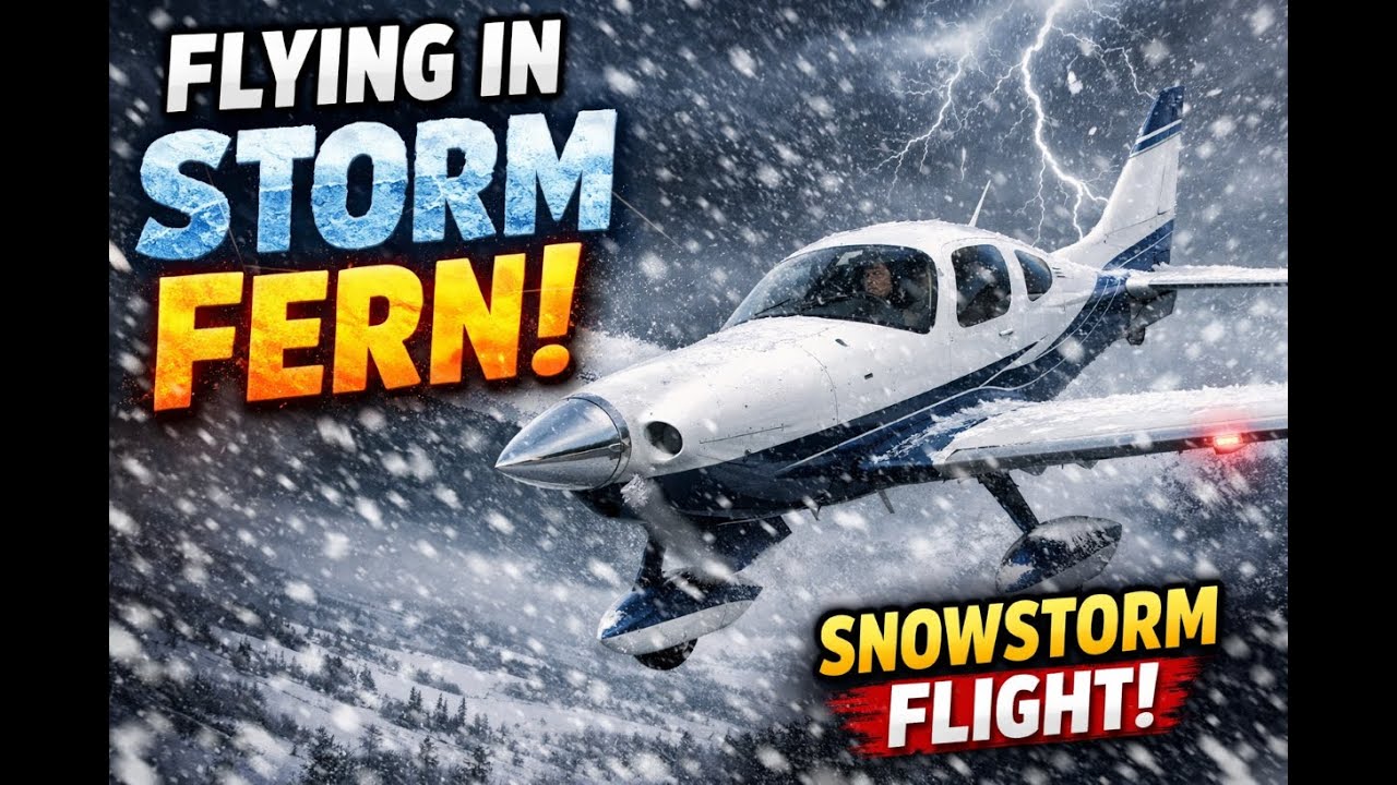 Flying a Cessna Corvalis 400 TT through Storm Fern in Microsoft Flight Simulator 2024.