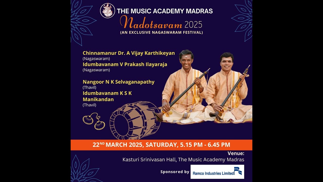The Music Academy Madras | Nadotsavam 2025 | Chinnamanur Dr. A Vijay Karthikeyan Nadaswaram