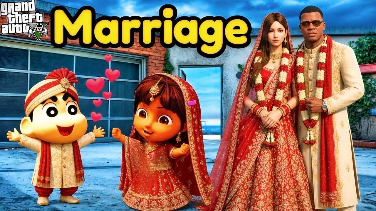 GTA5: Shinchan Arranges Meenu & Franklin Wedding in Los Santos | Tamil Mod Gameplay