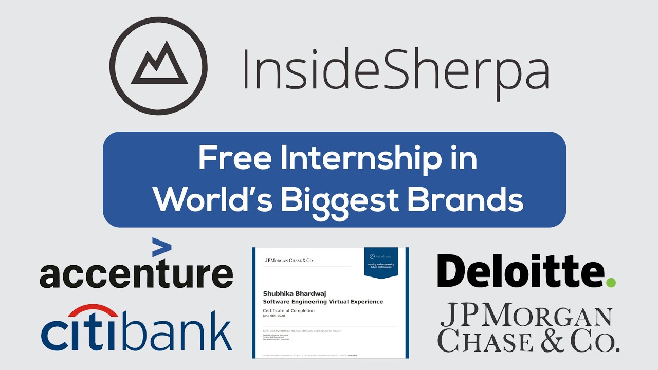 InsideSherpa - Free online internship with certificate in Accenture, Microsoft, JP Morgan, BCG etc.