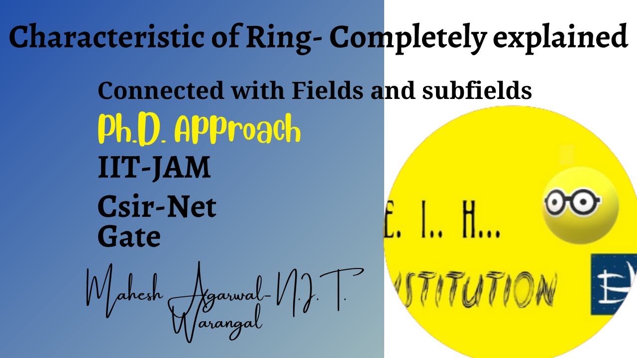 Characteristic of ring/Characteristic of ring in Hindi/Characteristic of a ring with unity/CSIR-NET
