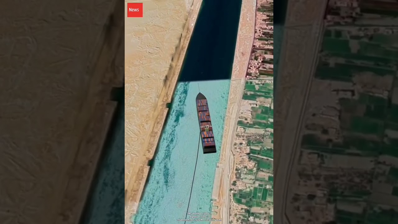 3d stimulation of the evergreen cargo ship stuck in&nbsp;suez canal