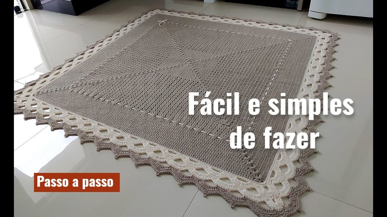 TAPETE DE SALA QUADRADO DE CROCHÊ CUBO: PASSO A PASSO SIMPLES E FÁCIL@SamuelMulekeArtesão