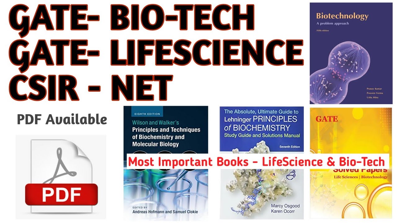 GATE Biotechnology 2021 :GATE LifeScience: CSIR NET LifeScience Books Download:GATE BT 2021 BookList
