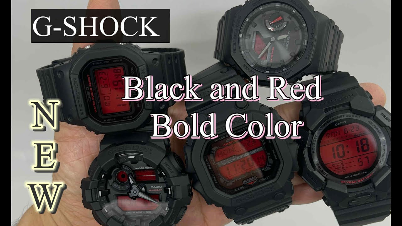 The latest  G-SHOCK black and red color series bold, powerful and full of tension.