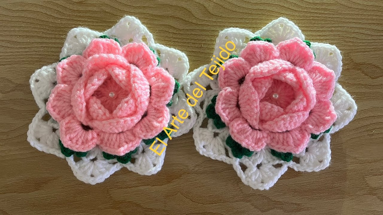 Rosas para centro de mesa/tejido a gancho