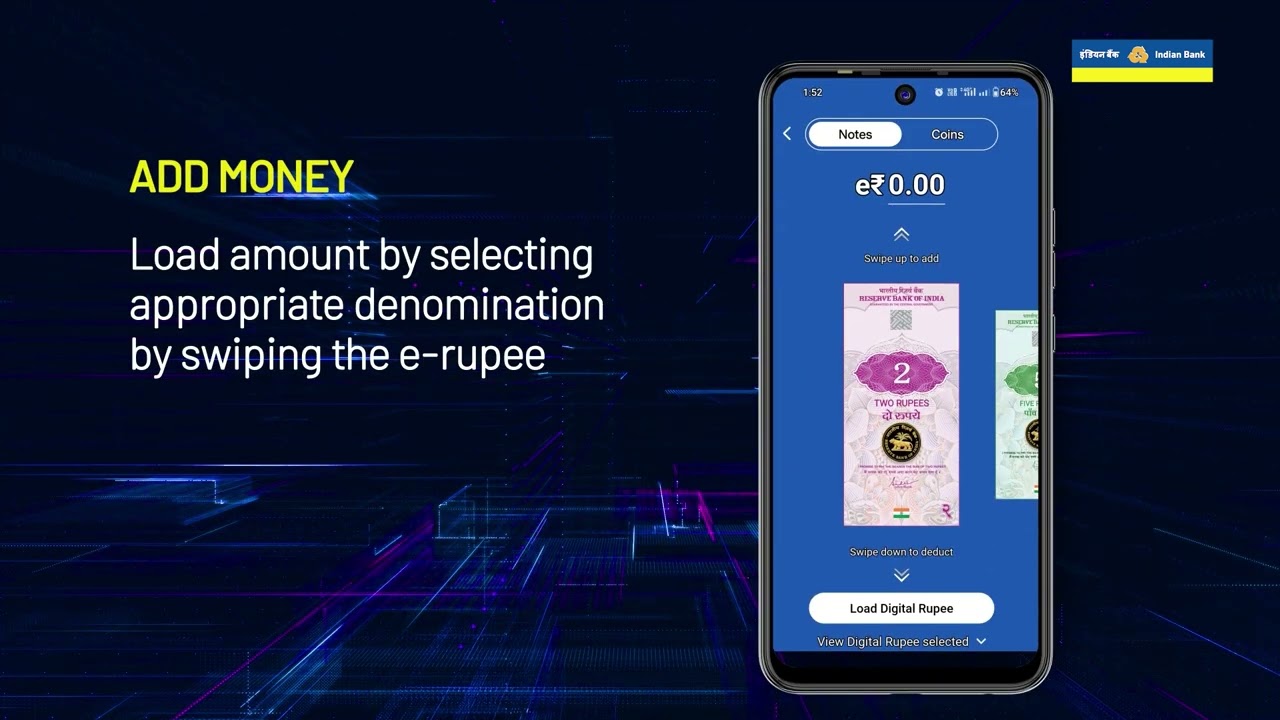 Experience the future of payments with Indian Bank&rsquo;s Digital Rupee Wallet.