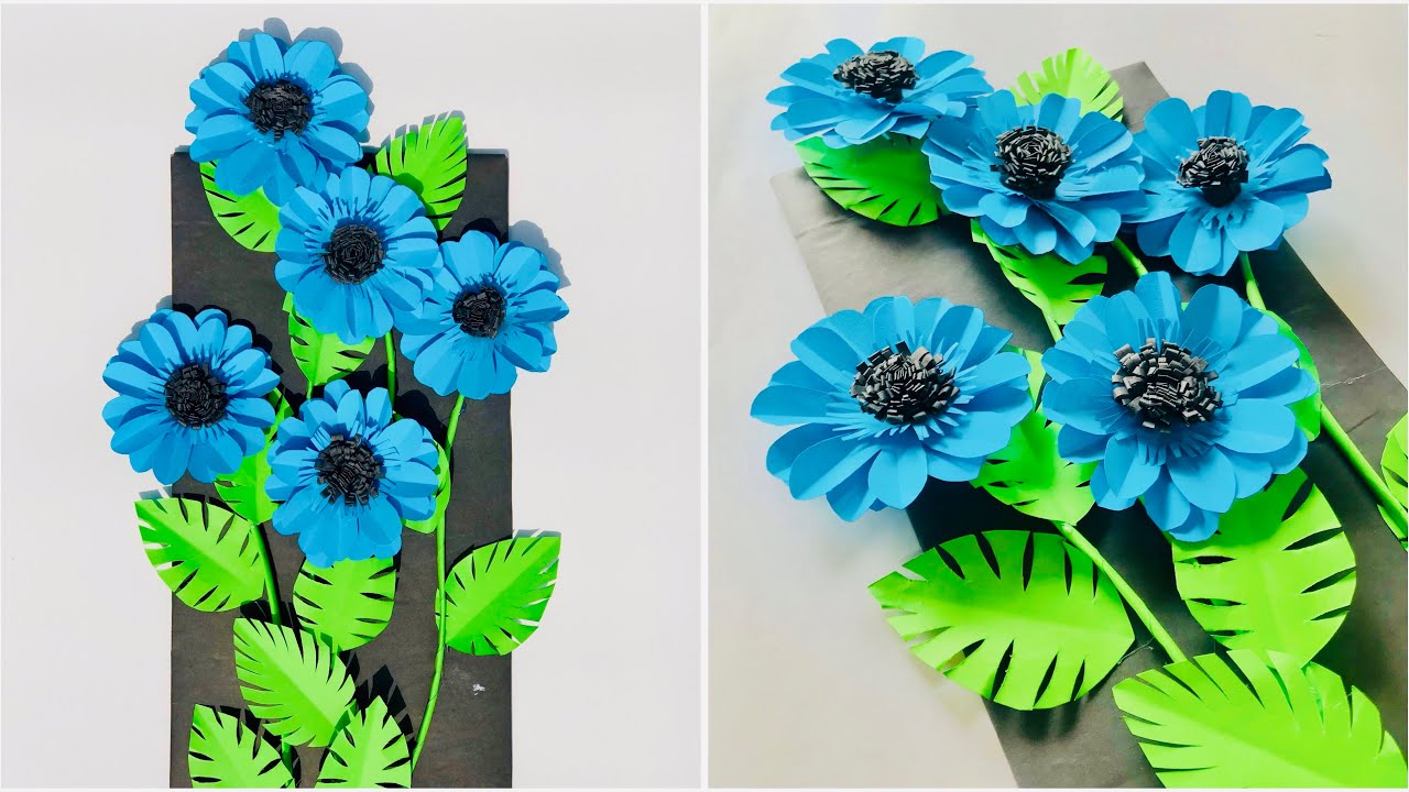 Easy DIY Paper Flower Wall Decor | Beautiful Home Decoration Idea