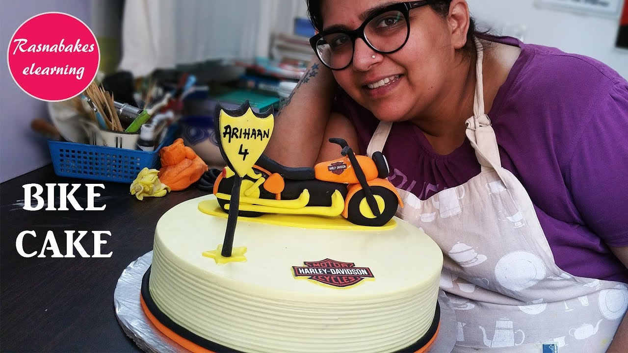Free Cake Decorating tutorial:Bike cake or motorbike birthday cake