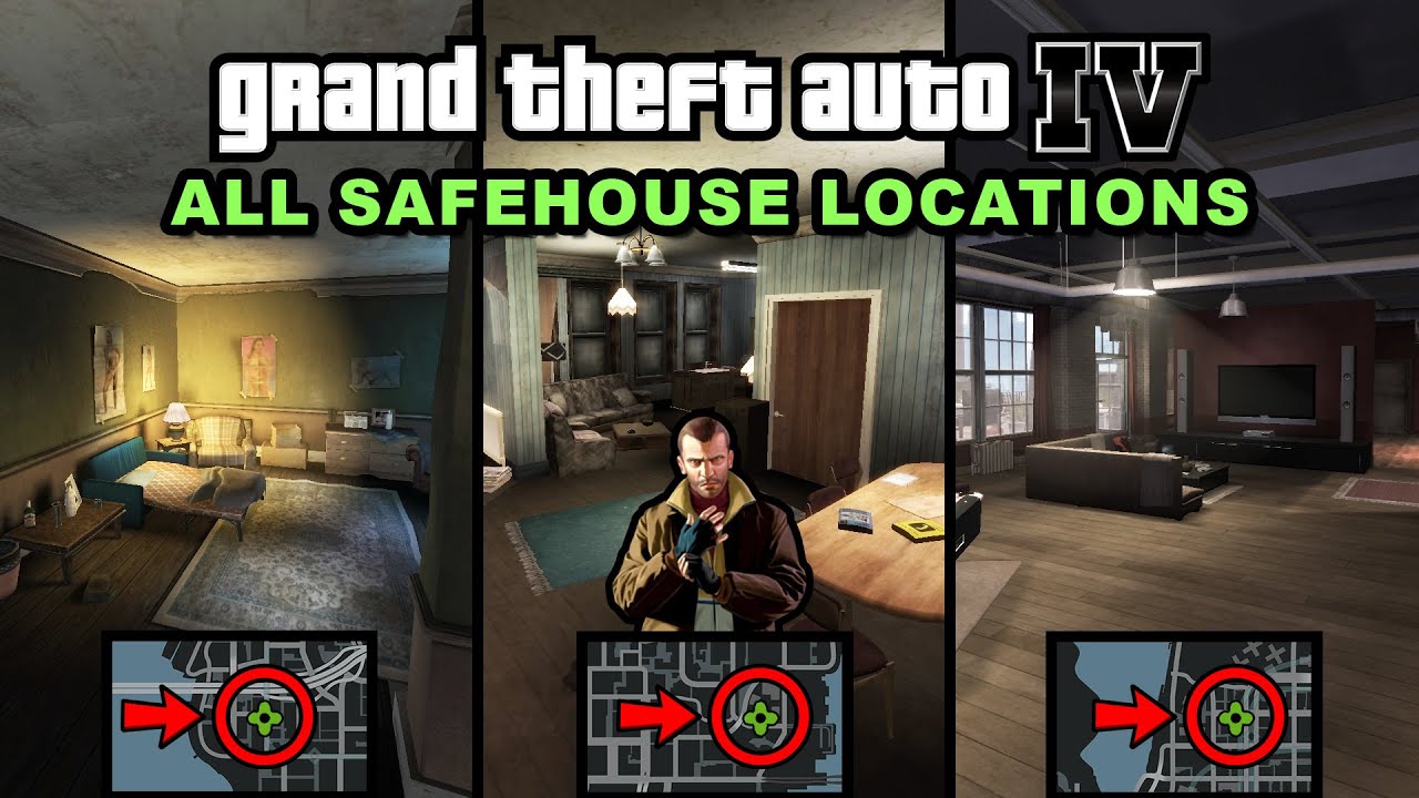 All Safehouse Locations - GTA 4