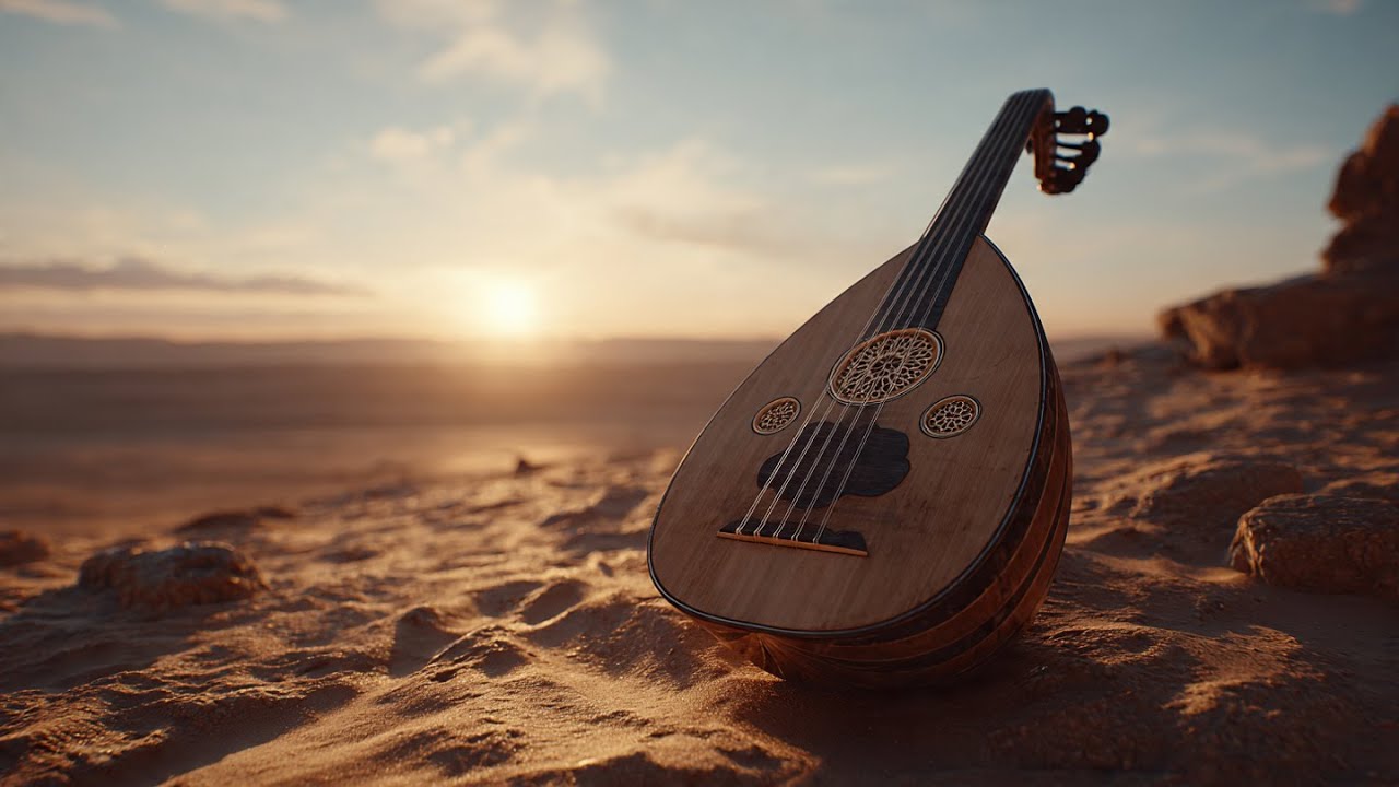 أنغام العود الساحرة في أحضان الصحراء – رحلة صوتية بين الرياح والرمال الذهبية