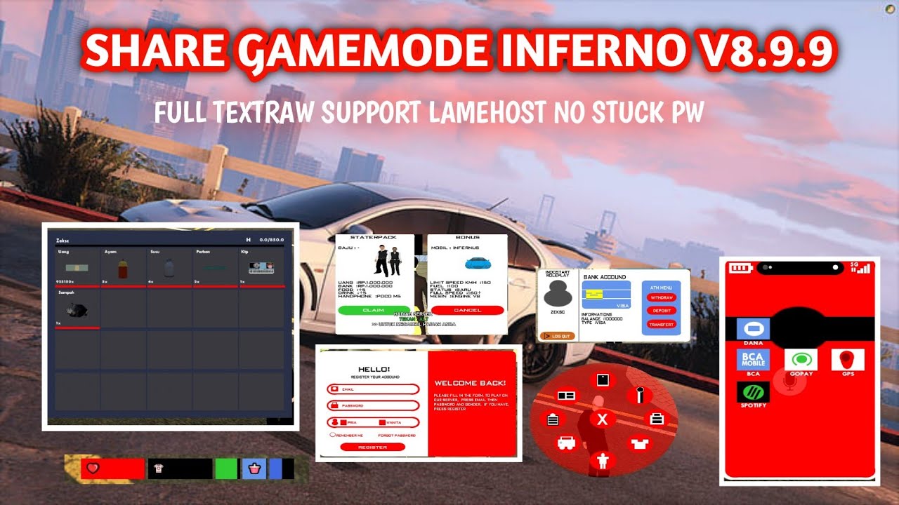 SHARE GM INFERNO SUPPORT LAMEHOST NO STUCK PW || GTA SAMP ROLEPLAY