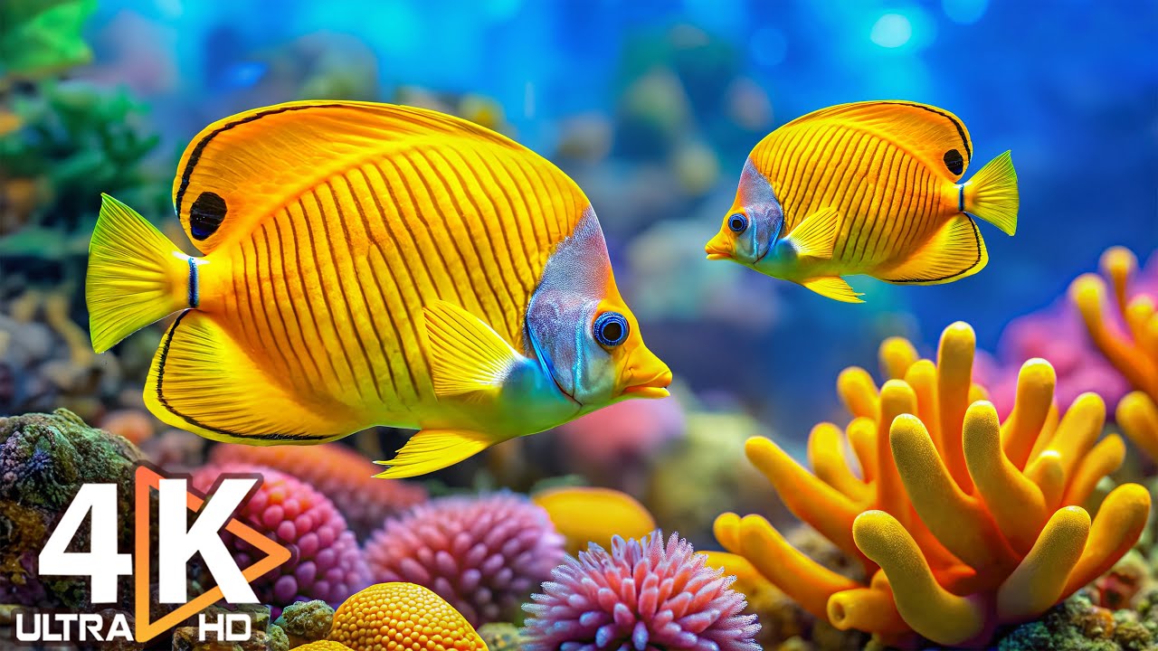 Лучший аквариум 4K 🐠 Потрясающие кораллы и медузы под расслабляющую музыку для сна