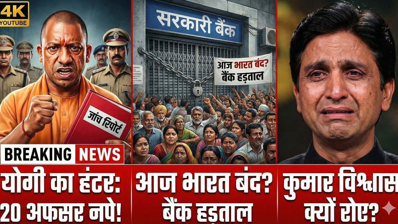  Bank Strike से देश ठप? | Noida Case में CM Yogi का हंटर! | Kumar Vishwas का 'सवर्ण' दर्द | Top 10 N