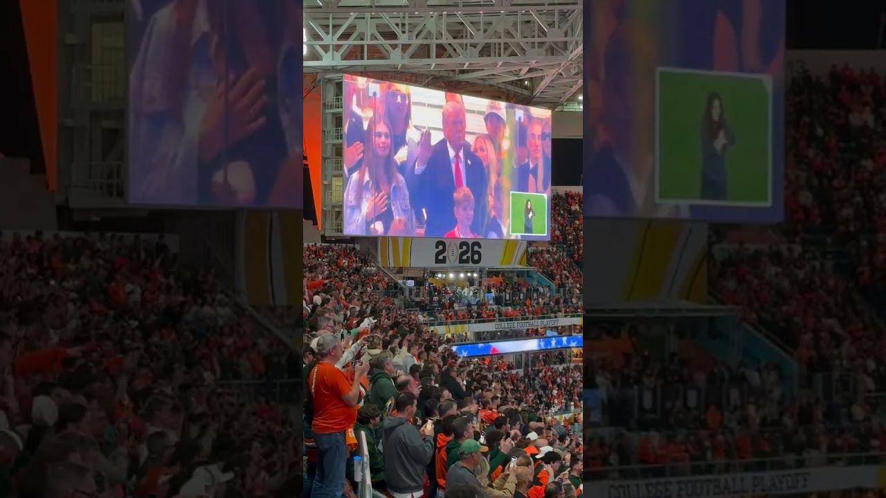 Donald Trump gets LOUD REACTION at National Championship game during ANTHEM!