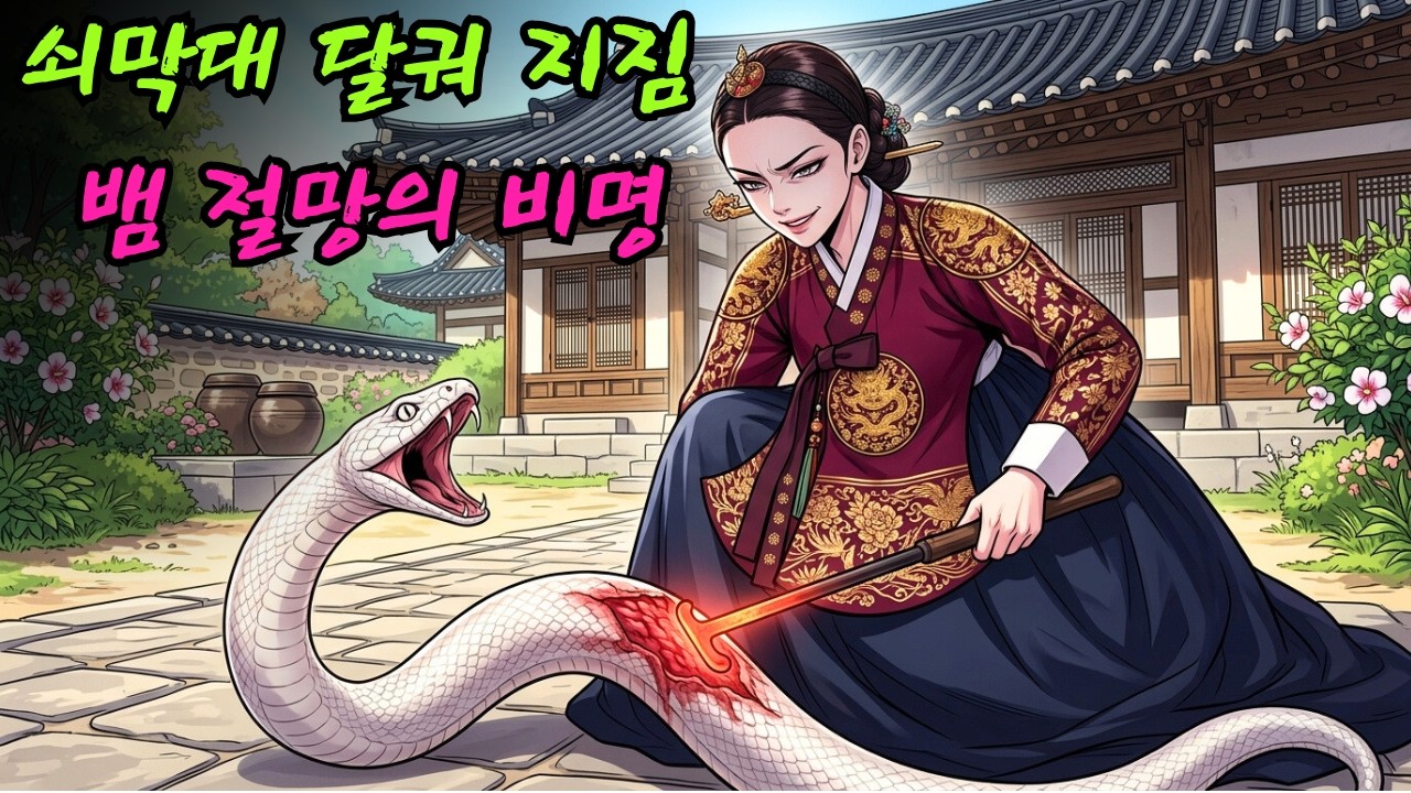 심술궂은 며느리는 쇠막대를 달궈 작은 뱀의 껍질을 지지고, 뱀은 고통과 절망에 찬 울부짖음을 터뜨렸다.|민담 |전설 |설화 |옛날이야기 |오디오북