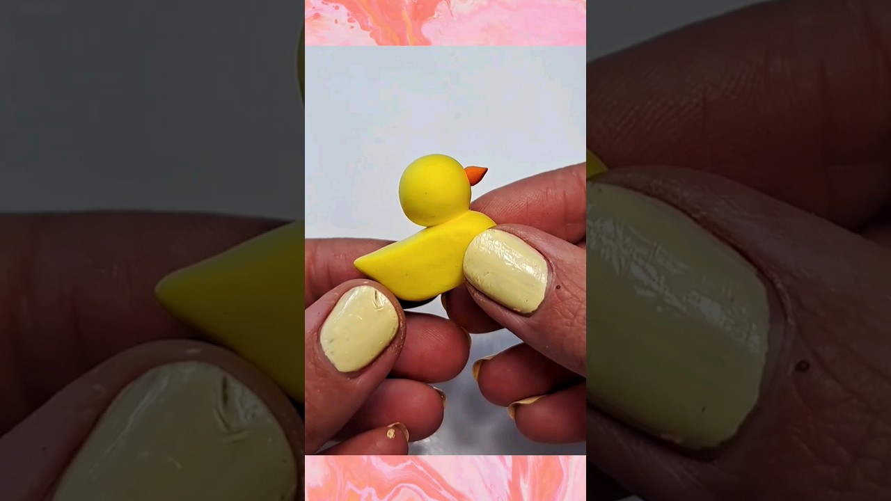 🌈 DIY Miniature Clay Cute Little Duck🐥 #shorts #diy #viral #miniature #polymerclay #clay #duck