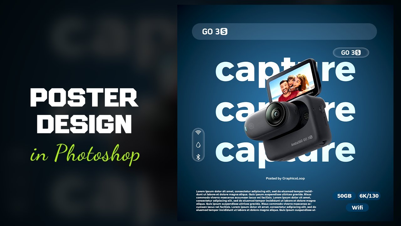 Easy Photoshop Poster Design | Camera Product Ad Design