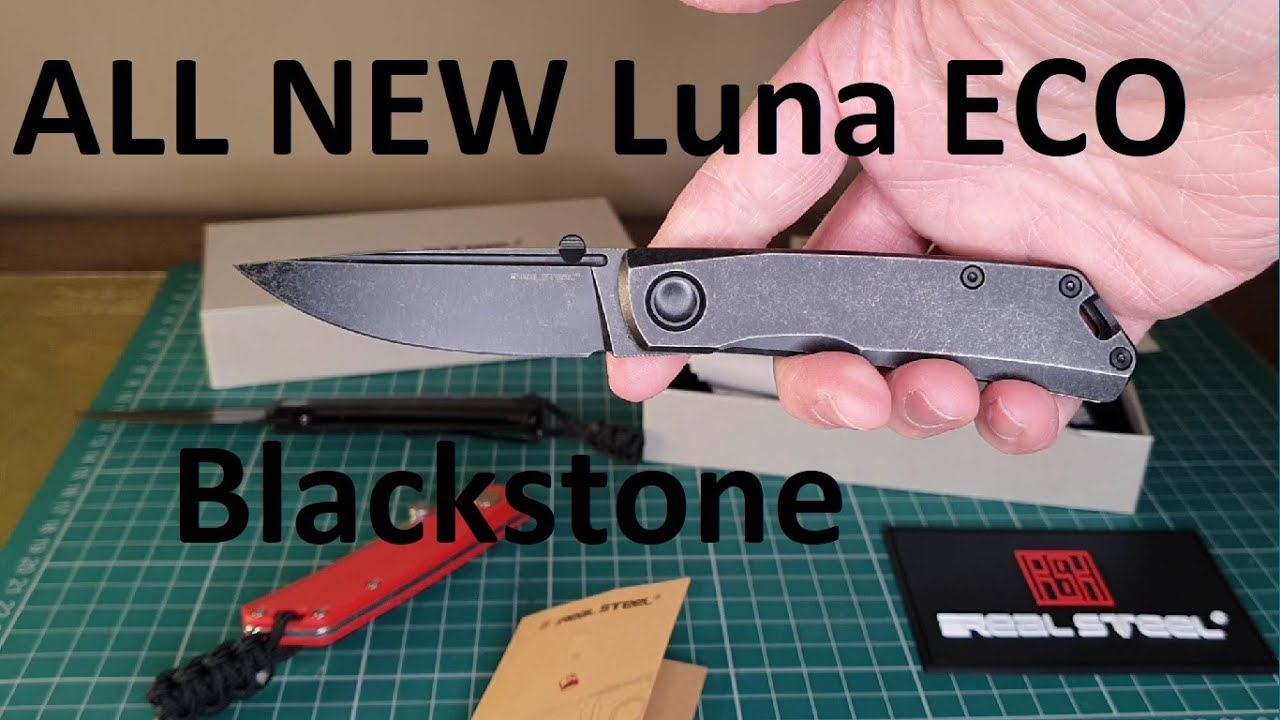 ALL NEW Real Steel Luna ECO - Blackstone.  All stainless construction.  EDC pocket knife