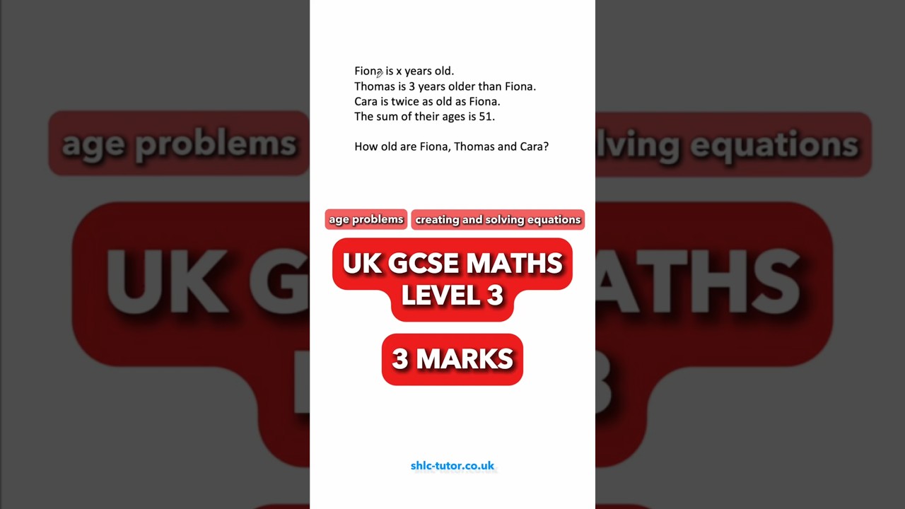 Can you create and solve the equation to find the missing ages? | GCSE Maths Age Problem
