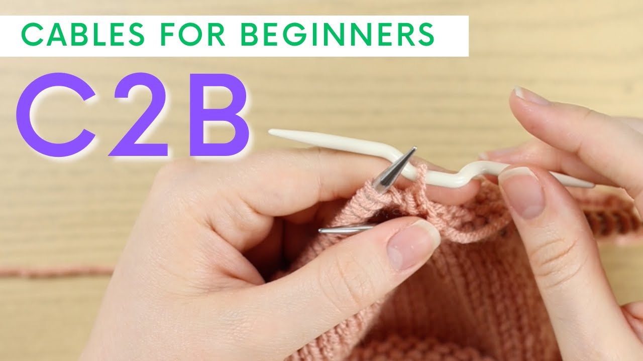 How to Cable 2 Back (C2B) - Knit a 2 Stitch Right Leaning Cable with a Cable Needle
