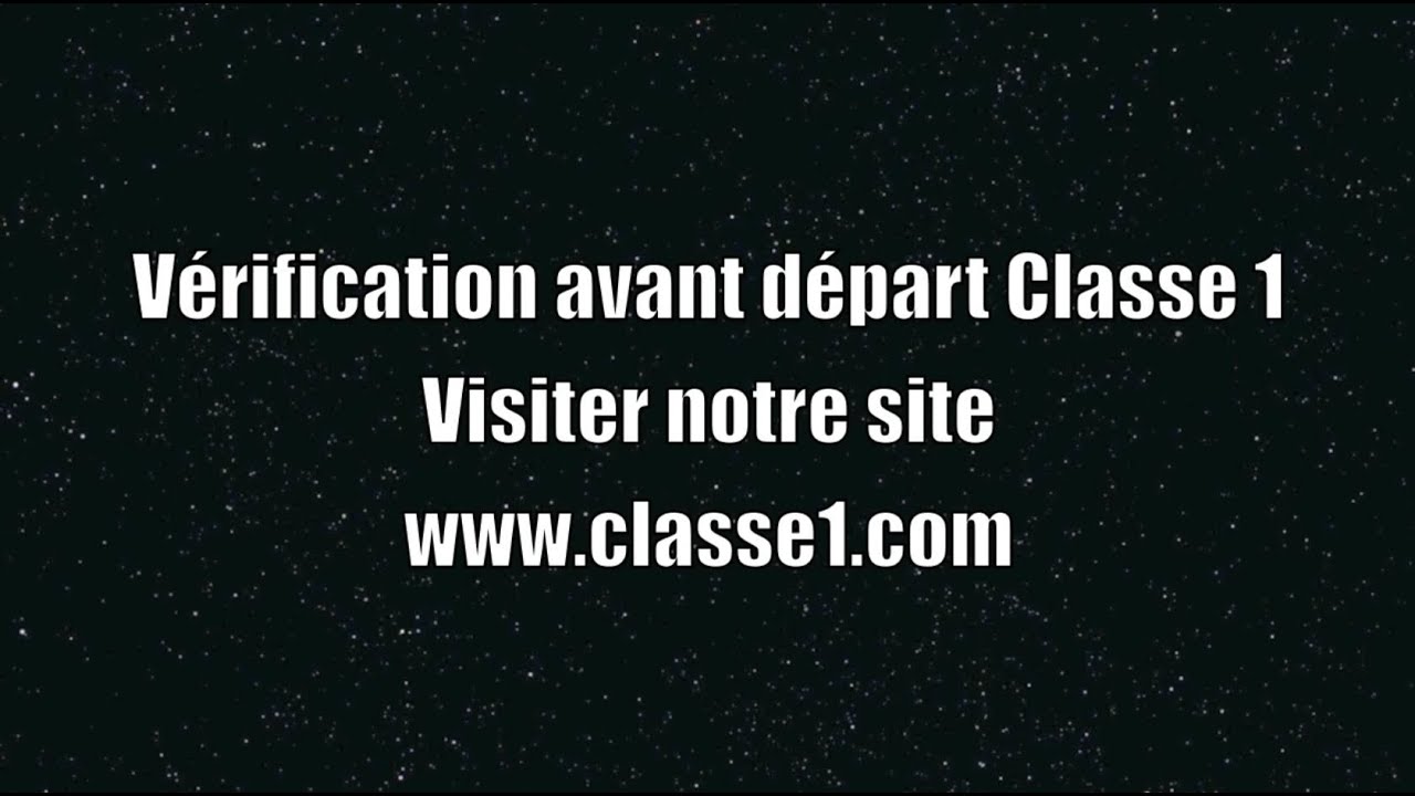Verification avant départ VAD classe 1