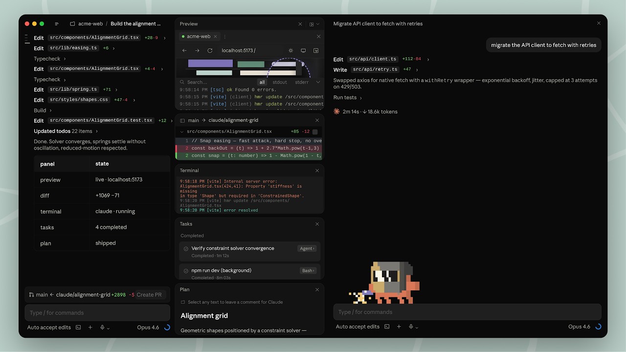 The new Claude Code desktop app, redesigned for parallel agents