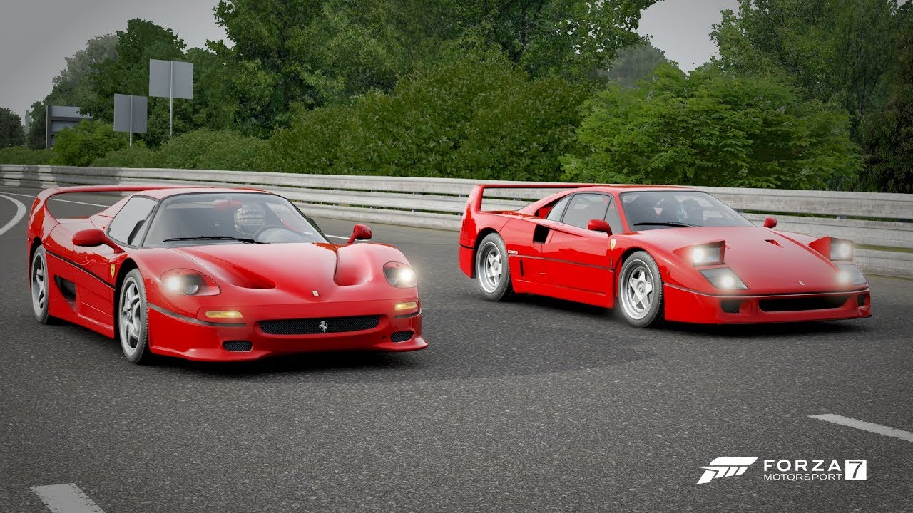 Forza 7 Drag race: Ferrari F40 vs Ferrari F50