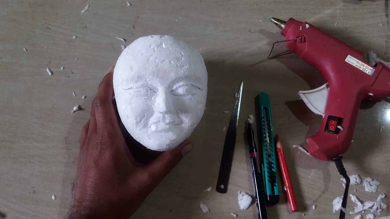 Thermocol Face Making || Thermocol Se Face Keise Banaye || Art Anshu...