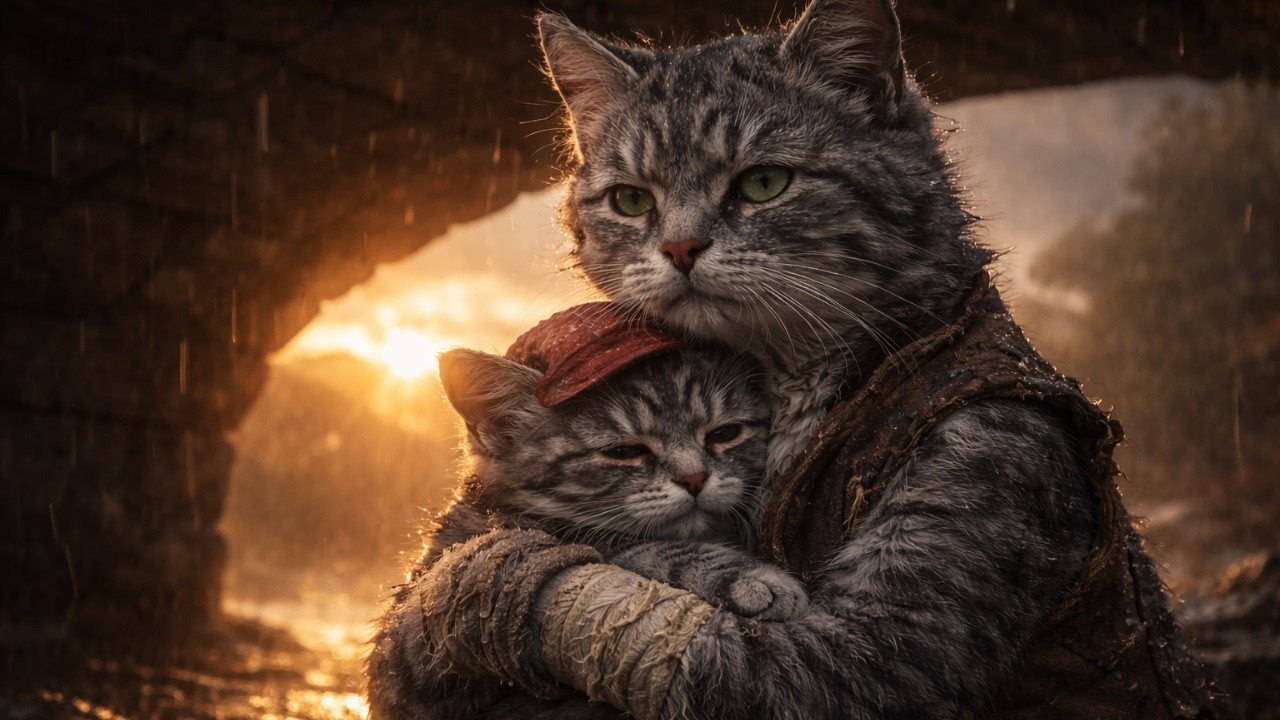 Father Cat's DESPERATE Measures to Save His Kittens on a Cold Winter Day 🐈❄️🤍