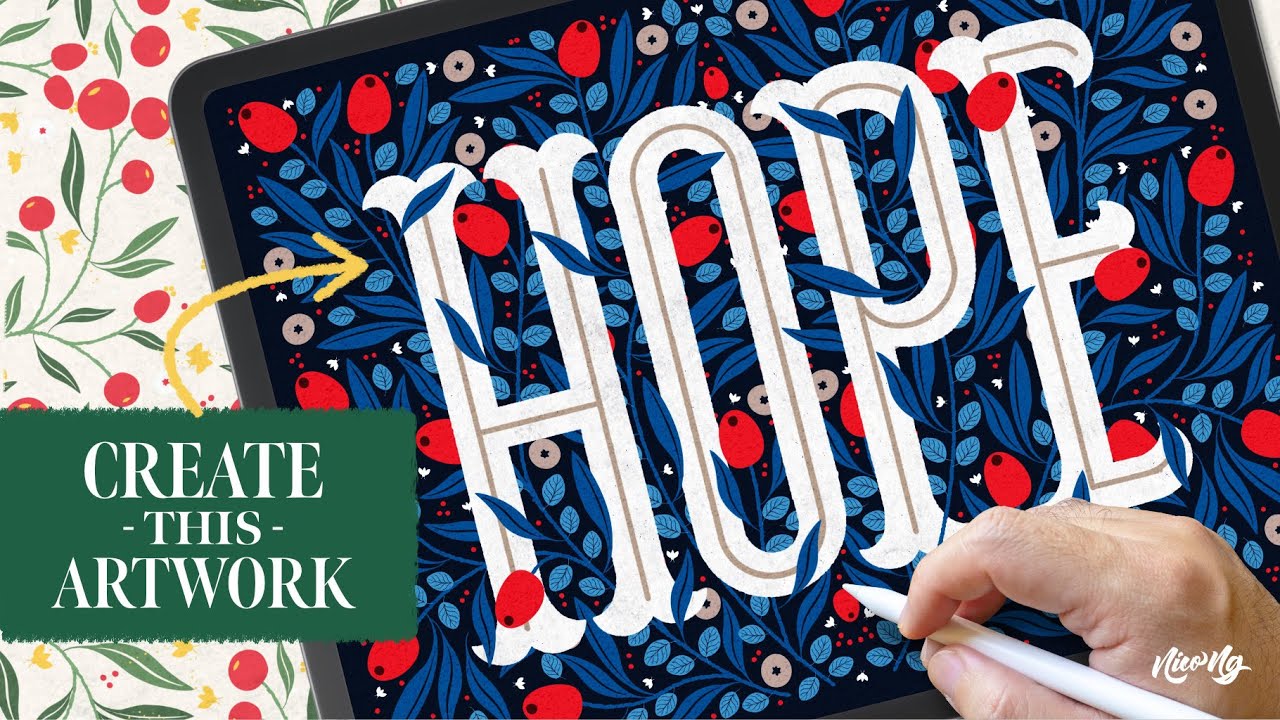 Intertwined Botanical Garden Lettering (Realtime iPad Illustration Tutorial for Lettering)
