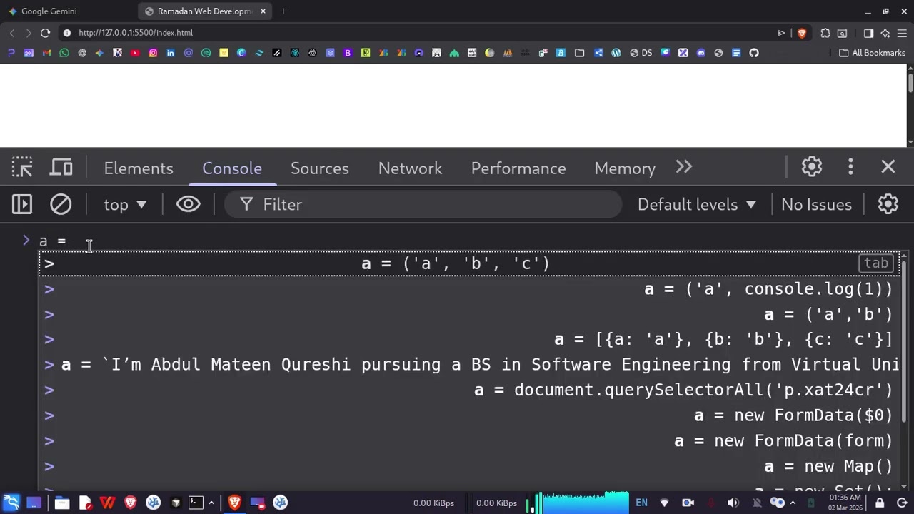 Introduction to Javascript | Javascript Basics | Session 5 | Ramadan Web Development Week