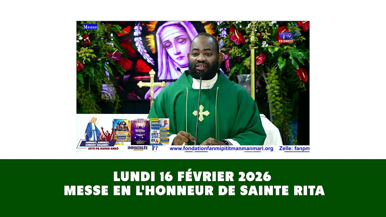 Lundi  16 février 2026   Messe en l'honneur de Sainte Rita