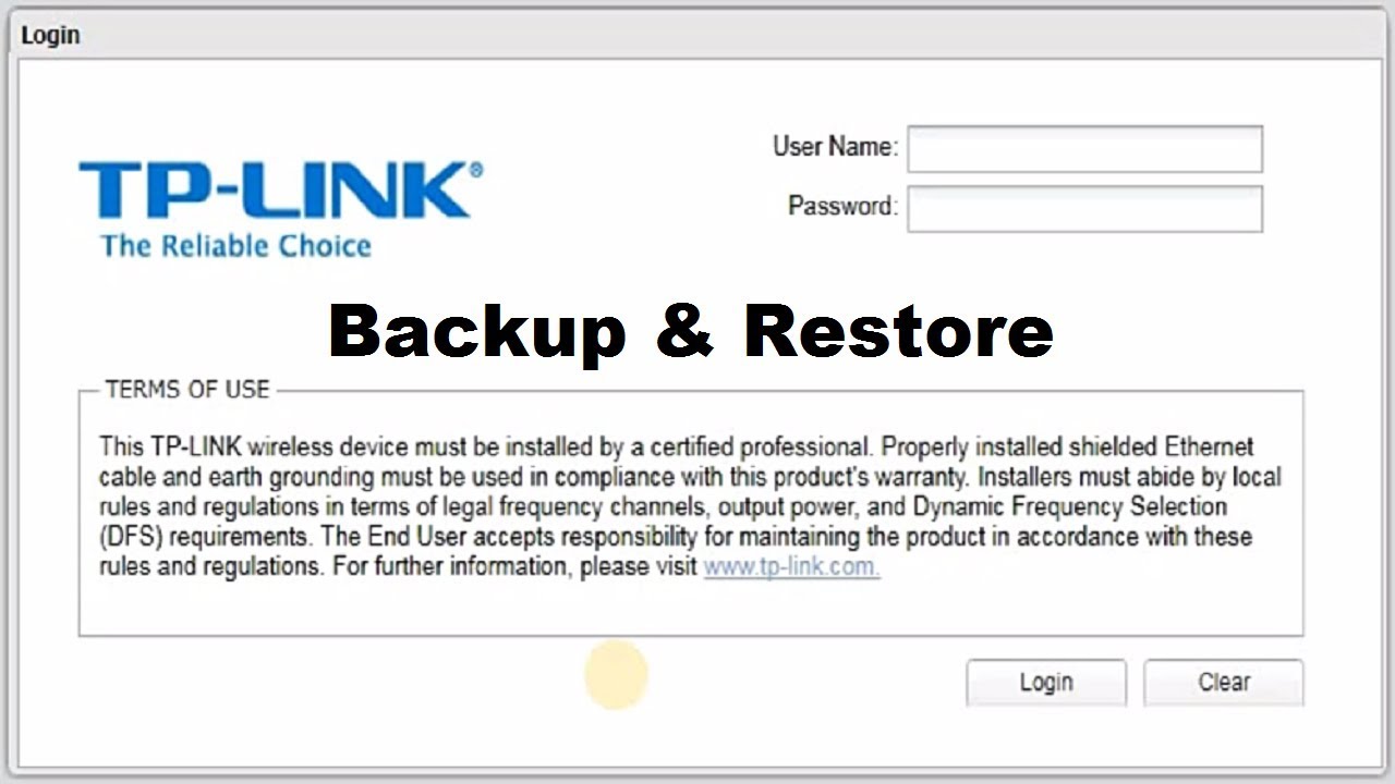 TP-Link PharOS CPE Configuration Backup & Restore