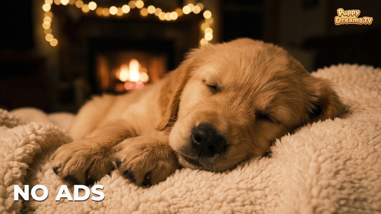 Fireplace & Calming Music for Dogs 🔥 3 Hours Crackling Fire Sounds for Anxious Dogs | NO ADS