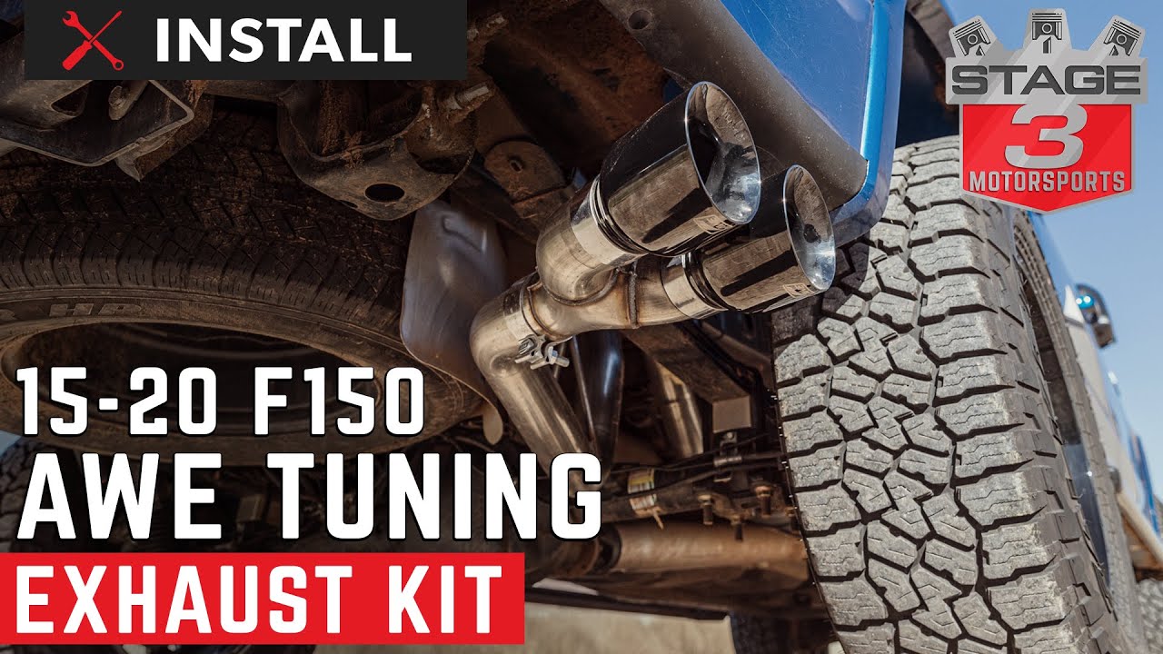 2015-2020 F150 AWE Tuning 0FG Single Side Exit Cat Back Exhaust Kit with Black Tips Install